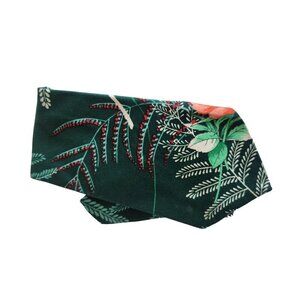 Vintage Trevira 100% Polyester Hawaiian Floral Green Tie